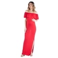 thumbnail image 4 of Maternity Off the Shoulder Side Slit Maxi Dress, 4 of 5