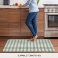 thumbnail image 6 of Sage Green Buffalo Plaid Door Mat Indoor Outdoor,Farmhouse Green White Checkered Non Slip Welcome Mat with Rubber Backing,Absorbent Fabric Front Door Mats Entryway Rug for Home Patio Entrance 18"x30", 6 of 8