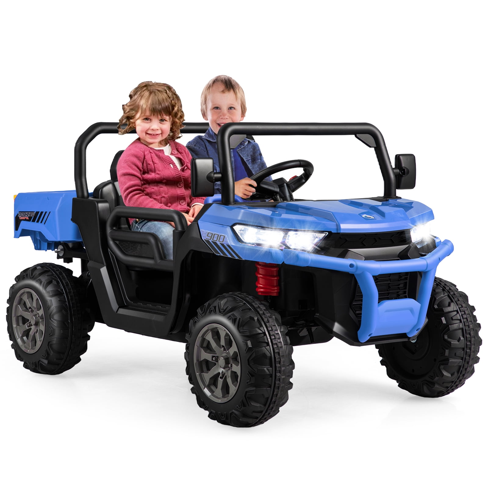 Infans 12V 2 Seater Ride On UTV Dump Truck Remote w/ Electric Dump Bed