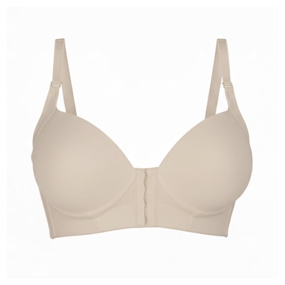 Brassier BrasJade para Mujer, Con Soporte Lateral Copa Ancha, Beige Talla 38C