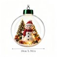 thumbnail image 3 of Christmas Ornament Ball with Warm LED Light 2D Acrylic Clear Hanging Pendant for Holiday Tree Decor and Gift Giving, 3 of 6