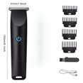 thumbnail image 3 of Men Pro Electric Hair Clippers Beard Trimmer Sharp Steel Blade 120Min Battery USB-C Rechargeable 4 Limit Combs Cordless Barber Shaving Machine Home Haircut Grooming Kit Black One Click Switch For Use, 3 of 9