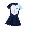 thumbnail image 2 of yotijay Women Swimsuit Quick Dry Zip up Swim Dress for Traveling Water Sports Summer L, 2 of 9