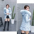 thumbnail image 5 of Lindreshi Winter Coats for Women 2023 Trendy Women Hooded Outwear Warm Coat Long Thick Furry Collar Cotton Slim Jacket, 5 of 9
