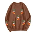 thumbnail image 5 of TTUHYWXI Christmas Sweatshirts Women Sequin Christmas Shirts Sparkly Xmas Graphic Long Sleeve Crewneck Pullover Tops (Brown, M), 5 of 8