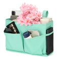 thumbnail image 2 of Bxaolu Bedside Caddy Hanging Bed Organizer Storage Bag Pocket for Bunk and Beds, Bedroom, Dorm Rooms Bed Rails, Multi-Function&nbsp;bed Shelf with 4 Pockets and 2 Hooks (Green), 2 of 7