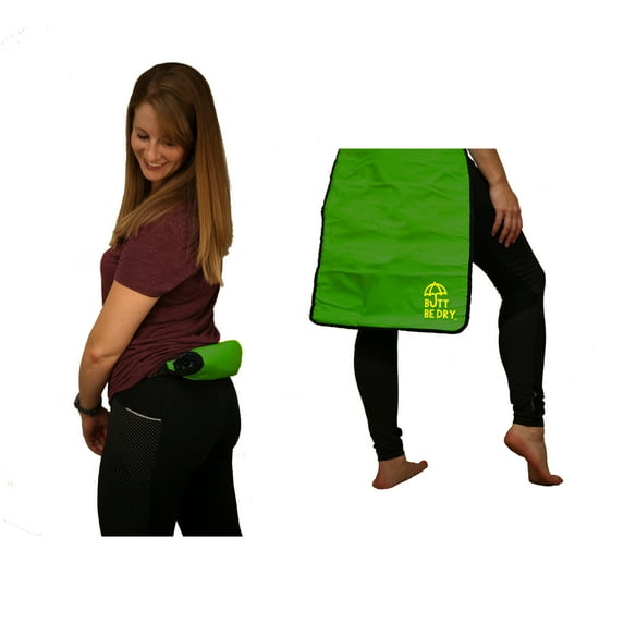 Butt Be Dry - Portable Waterproof Seat For Your Butt - Outdoor Protection for Wet Seats (Green/Yellow)