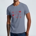 thumbnail image 2 of Hombres manga corta casual pareja dibujado a mano corazón impresión cuello redondo pulóver camiseta blusa Pompotops  oipoqjl4181, 2 of 4