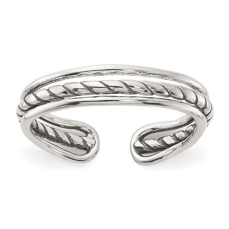 Auriga Fine Jewelry 925 Sterling Silver Antiqued Toe Ring for Women
