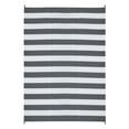 thumbnail image 3 of FH Home Outdoor Rug - Waterproof, Fade Resistant, Reversible - Premium Recycled Plastic - Striped - Large Patio, Deck, Sunroom, RV, Camping - Brittany Stripe - Gray & White - 9 x 12 ft Foldable, 3 of 8