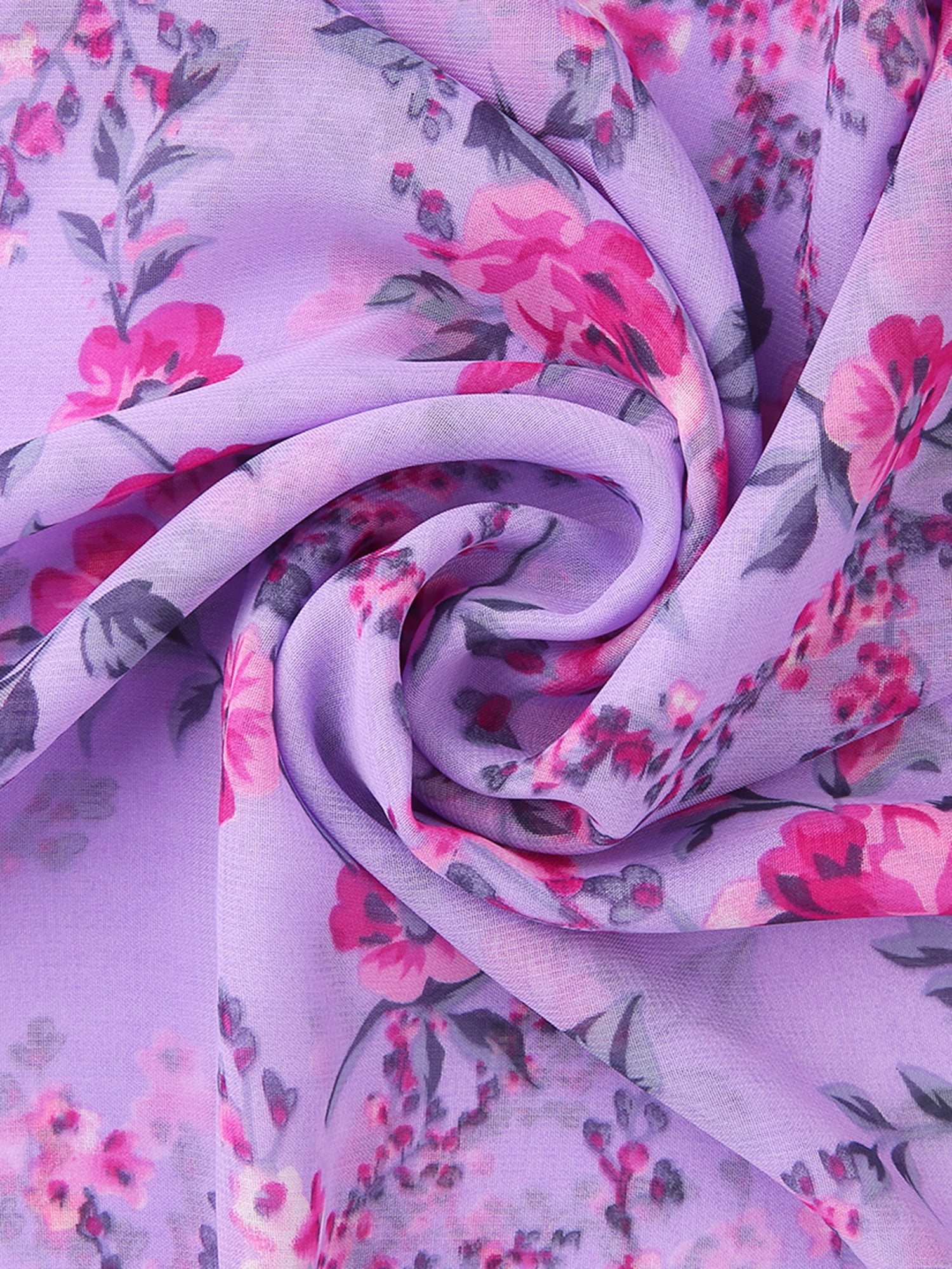 Unique Bargains Long Chiffon Shawls Beach Scarf Silk Scarf Floral Print Scarves for Women