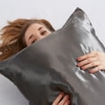 thumbnail image 5 of Great Bay Home 2-Pack Sateen Silk Microfiber Pillowcase  (Standard Pillowcase, Charcoal), 5 of 6