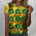 thumbnail image 7 of Women's All Over Print Tees St. Patrick’S Day Graphic Top 2026 Summer T Shirts Casual Round Neck Clothing Soft Breathable Shirts Vintage Shamrock Outfits Relaxed Fit Pullover, 7 of 7