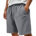thumbnail image 2 of Men's Casual Sports Shorts with Elastic Waistband Zipper Pocket, Athletic Shorts, Quick Dry, Lightweight, Stretchy, Gym Workout, Running, Hiking, Daily Wear, Summer | AESTIVO,Gray XS, 2 of 8