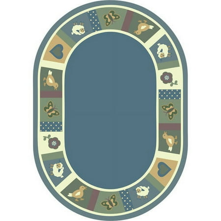 Joy Rugs Baby Blues Machine Tufted - Cut Pile Soft 10'9" x 13'2" Oval - Area Rug