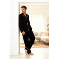 thumbnail image 3 of Aideaone 2 Piece Men's Pajamas Set Button Down Sleepwear Long Sleeve Pjs Set Soft Loungewear with Pockets Size M-XXL, 3 of 7