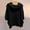 01 Black, variant on Weiqiqre Summer Outfits for Women Plus Size Tops Loose Crew Neck T Shirts Casual Three Quarter Length Tunic Tops