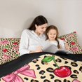 thumbnail image 5 of Manfei Cute Bow Cherry 7-Piece Twin Bedding,Brown Cheetah Print Bedding Comforter Set,Black Reversible, 5 of 7
