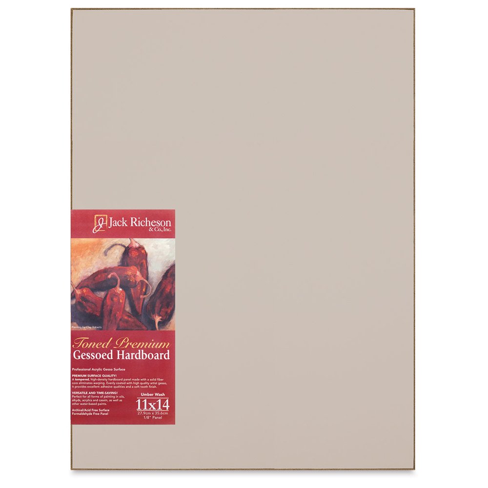 Richeson Toned Gesso Hardboard Panel 11'' x 14'', Umber Wash