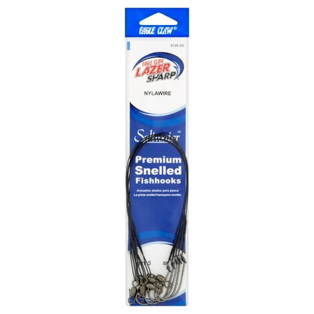 UPC: 0047708625241 | Lazer Sharp 9135H-3/0 Nylawire Premium Snelled Fishhook  Black  Size 3/0  5 Pack