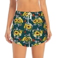 thumbnail image 2 of Goofa Sunflowers Printed Women 2 in 1 Running Shorts,Quick Dry Athletic Workout Shorts,High Waisted Athletic Shorts with Liner Pockets-Small, 2 of 9