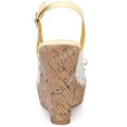 thumbnail image 3 of Sandalias De Cuña Tacones De Plataforma De Madera Lazo De Encaje Para Mujeres Amarillo 36, 3 of 6