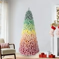 thumbnail image 4 of Colorful Flocked Christmas Tree 7.5FT, Bringstar Artificial Xmas Tree with 1927 Premium PVC Branch Tips, 4 of 8