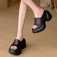 thumbnail image 7 of HNMKIU Ladies Slippers Summer Thick Soled EVA Soft Sole Flip Flops Outdoor Comfortable Platform Sandals Women Z02_Black,5.5, 7 of 7
