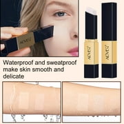 Aliver Foundation Stick Makeup 2-in-1 Color Changing Foundation Stick Flawless Concealer with Cosmetic Brushes, Ivory White