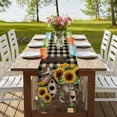 thumbnail image 4 of Table Runners 90 Inches Long Dress Scarves, Yellow Sunflowers Farmhouse Coffee/Dining/Kitchen Table Runner for Living Room, Western Star Brown Farmhouse Plaid 13x90 Inch, 4 of 9