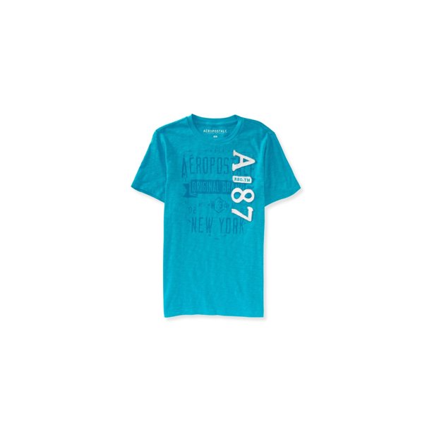 Camiseta gráfica Aeropostale A87 para hombre, azul, grande Aeropostale Camiseta gráfica
