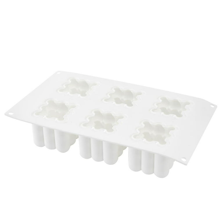 Restaurantware Pastry Tek Silicone Diamond Heart Baking Mold - 8-Compartment - 10 Count Box, White