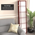 thumbnail image 6 of Red Lantern 6 ft. Tall Double Cross Shoji Screen - Rosewood - 4 Panels, 6 of 7