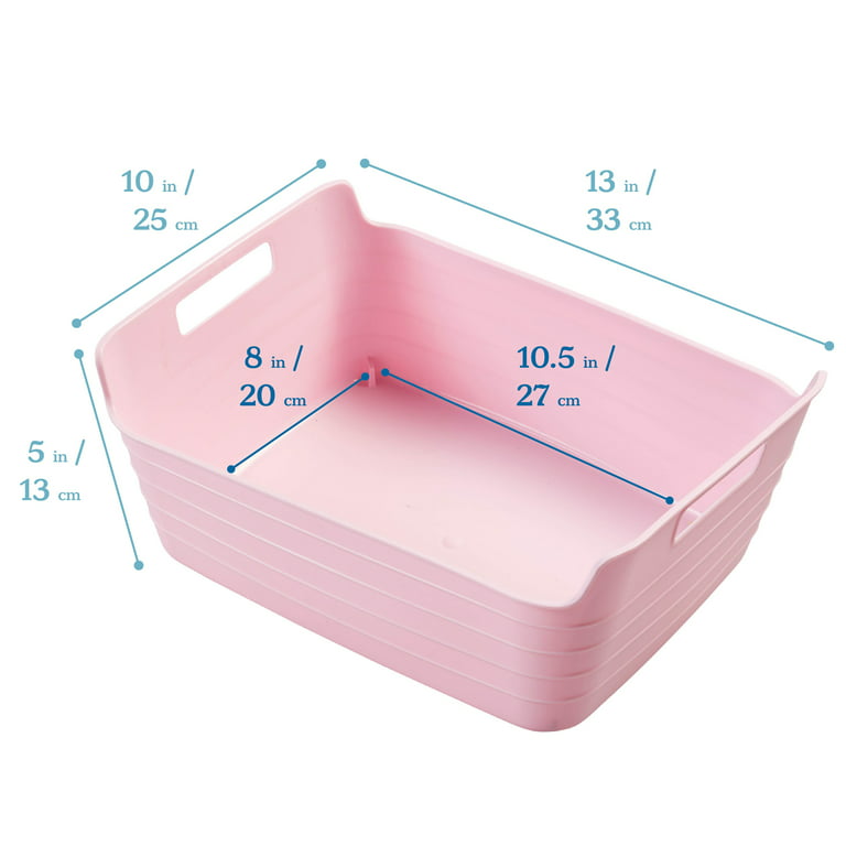 6.3 in. H x 10.5 in. W x 14.6 in. D Flexible Plastic Cube Storage Bin, Gray