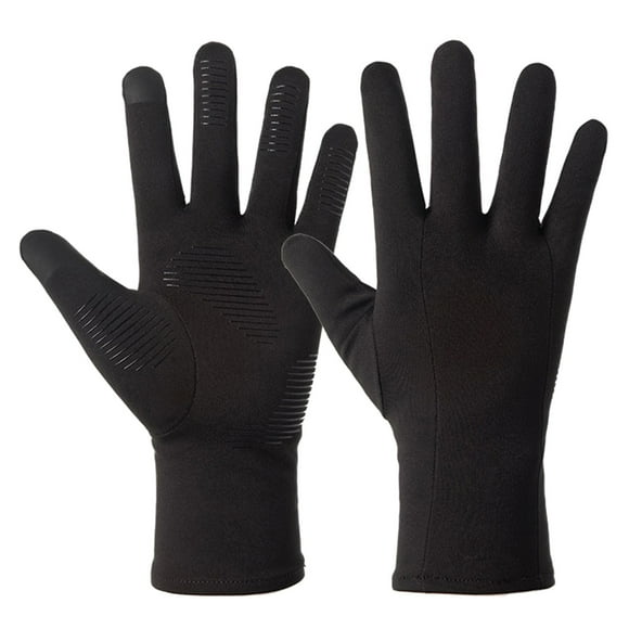 Graflsoa Gants Thermiques Coupe-Vent à Écran Tactile pour Hommes pour Sports de Plein Air, Course et Randonnée avec Doublure en Molleton, Noir, Taille g, Q9065A