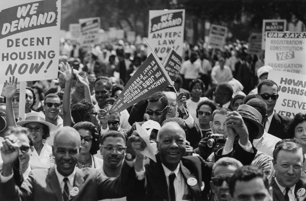 1963 March On Washington Close Up Of Civil Rights Leaders At The Front 