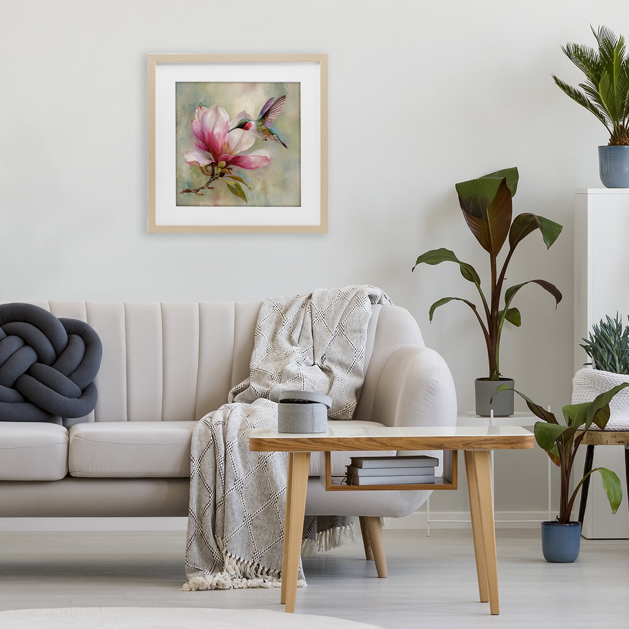 Stupell Industries Magnolia Ruby Hummingbird Birch Framed Print Under Glass, design by Tina LeCour
