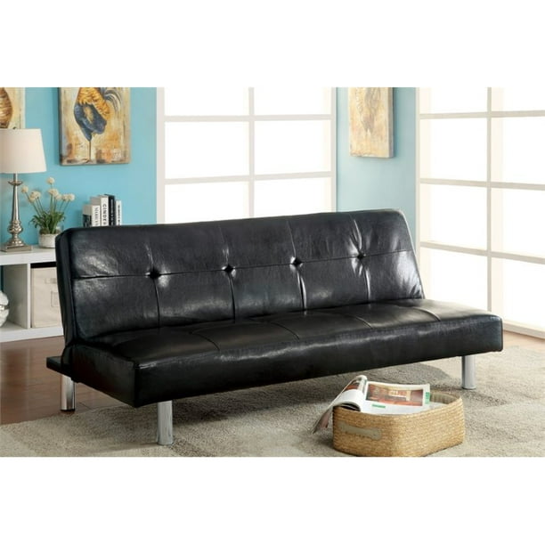 Furniture of America Hanson Contemporary Faux Leather Sleeper Sofa Bed