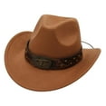 thumbnail image 3 of jiaxiM Womens Cowboy Hats Western Cowboy Style Jazz Bowler Hat with Cow Head Decoration Ethnic Folk Design for Party and Daily Outfits, 3 of 8