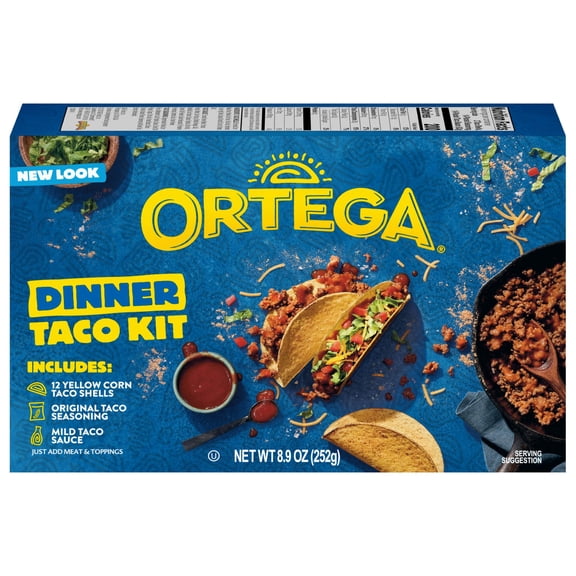 Ortega Taco Dinner Kit, 12 Count Taco Shells, Kosher, 8.9 oz