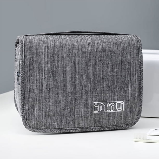Neceser para hombres, organizador de artículos de tocador de viaje, resistente al agua, bolsa de afeitar para accesorios de artículos de tocador (gris)