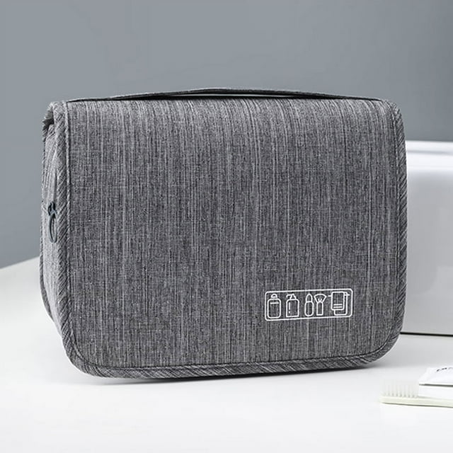 Neceser para hombres, organizador de artículos de tocador de viaje, resistente al agua, bolsa de afeitar para accesorios de artículos de tocador (gris)