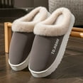 thumbnail image 2 of Men's Memory Foam Fuzzy Slippers Knitted House Fashion Winter Home Winter Thick Bottom With Velvet Warmth High End Photographic Slippers, 2 of 3