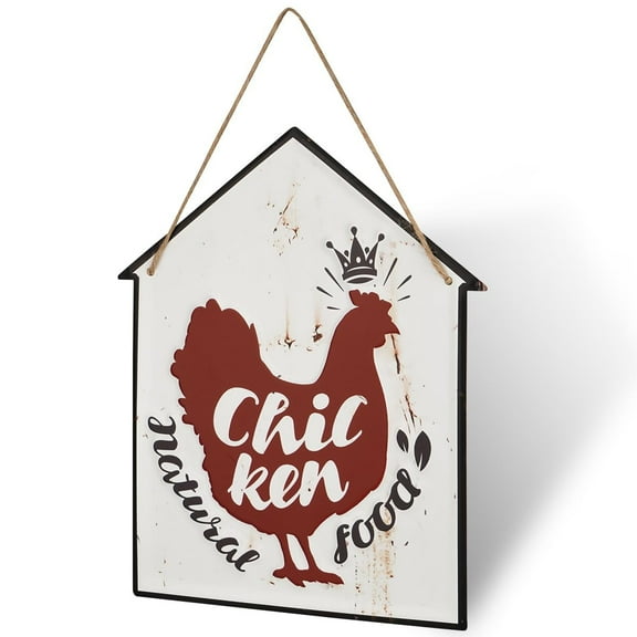 Farmhouse Wall Decor Signs, Rustic House-Shaped Hanging Plaques with Farm Animals,