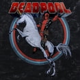thumbnail image 2 of Junior's Marvel Deadpool Unicorn Ride Graphic Crop T-Shirt, 2 of 4