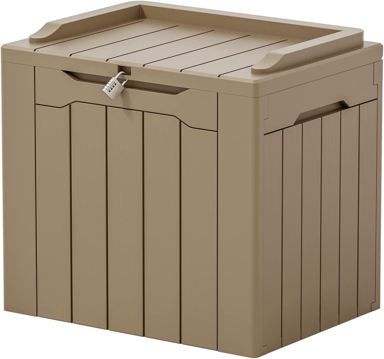 Deck Box 31 Gallon Waterproof Resin Storage Box With Lid Indoor Outdoor Storage Bin For Patio