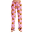 thumbnail image 3 of Trgacdwlo Womens Halloween Pj Pants Cute Pumpkin Ghost Print Wide Leg Women's Sleep Pants Elastic Waist Fall Winter Pj Pants Women, 3 of 7