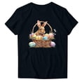 thumbnail image 3 of VBTAPA Jesus Shirts for Women Christian Cross Printed Short Sleeve T-shirts Happy Easter Rabbit Graphic Tees Prime Sales of The Day Black L, 3 of 4
