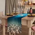 thumbnail image 2 of Table Runners 48 Inches Long Dress Scarves, Light Blue Ocean Waves Farmhouse Kitchen/Dining Table Runner, Short Coffee Tablerunners, Summer Beach Coastal Abstract 13x48 Inch, 2 of 9