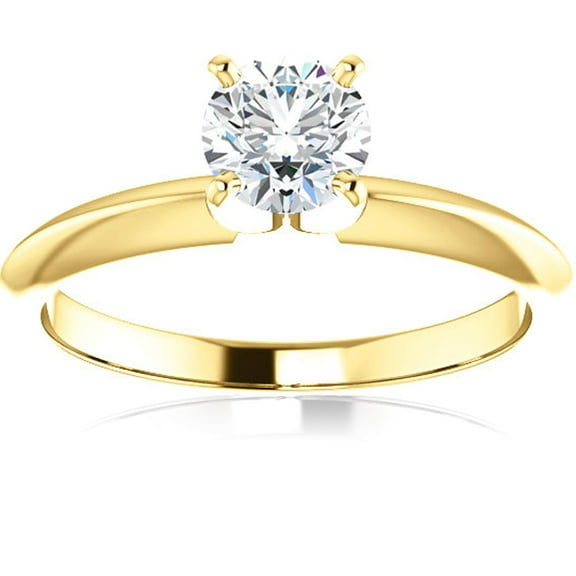 Pompeii 1/2 Ct Lab Grown Diamond Solitaire Engagement Ring 14k White Rose or Yellow Gold